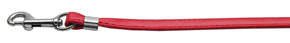 Flat Plain Leashes Red Silver Hardware